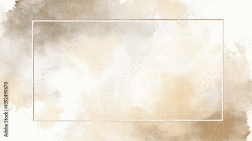Minimal watercolour frame in soft creamy white tones, subtle brush texture, elegant neutral palette, empty center for text, luxury minimal aesthetic