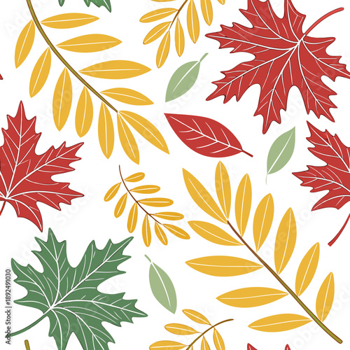 seamless pattern with autumn leaves