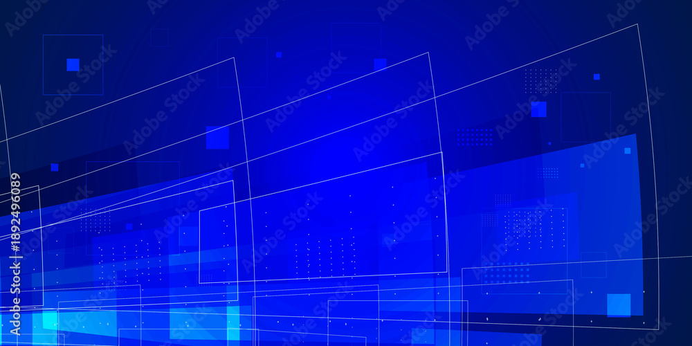 Fototapeta premium Digital technology and data flow background with geometry environment. Big data and artificial intelligence background concept.