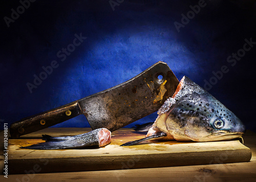 Obraz na plátně testa e coda di salmone crudo