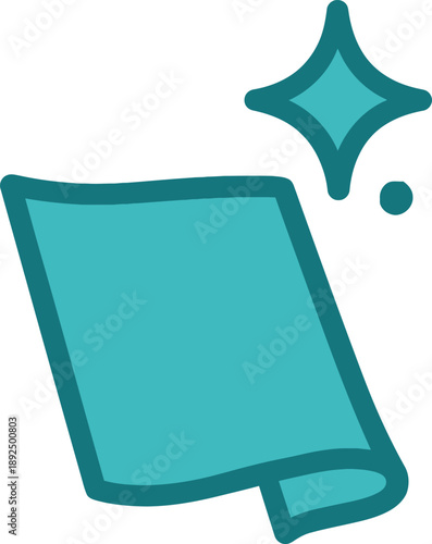 Clean surface icon representing a polished or shiny material simple vector graphic for cleaning services and product design