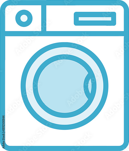 Washing machine icon simple line art illustration for laundry service or appliance concept clean design on white background