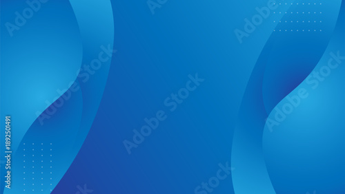 Abstract Blue Gradient Background with Elegant Symmetrical Fluid Waves and Minimalist Geometric Dot Patterns for Corporate Graphic Design