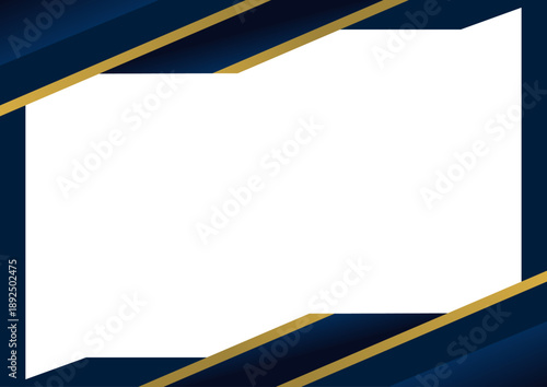 border frame modern certificate  blue navy and golden line design