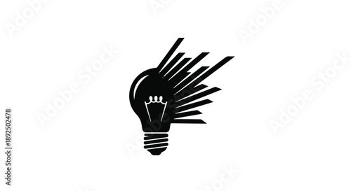 Inspiration and creativity concept with exploding light bulb