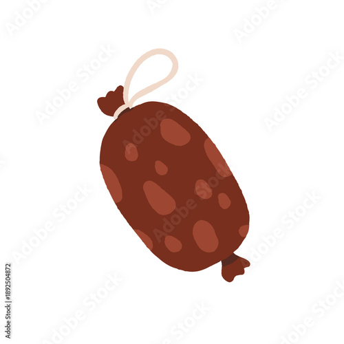 Meat products. Vector icon set of steak, salami, pork, chicken, chorizo, ham, bbq frankfurters sausages, pepperoni. Meat market, butchery menu, shop products, grill bar. Barbecue delicatessen