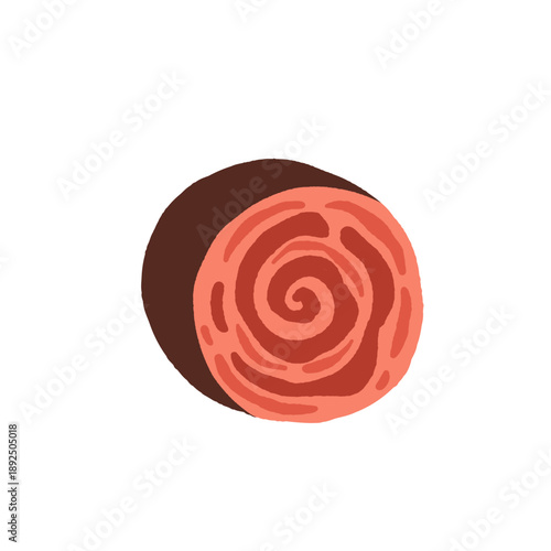 Meat products. Vector icon set of steak, salami, pork, chicken, chorizo, ham, bbq frankfurters sausages, pepperoni. Meat market, butchery menu, shop products, grill bar. Barbecue delicatessen