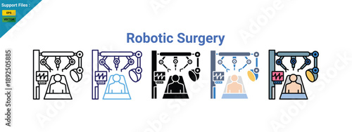 robotic surgery icon, multi syle icon, vector.