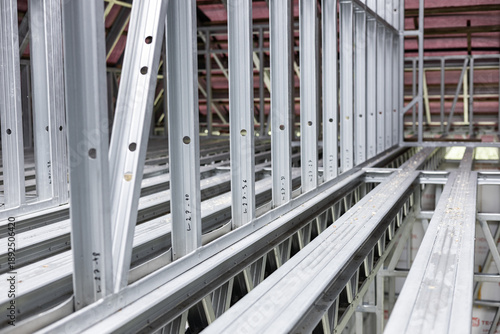 Photos Medium shot of interior steel stud framing showcasing lightweight precise metal