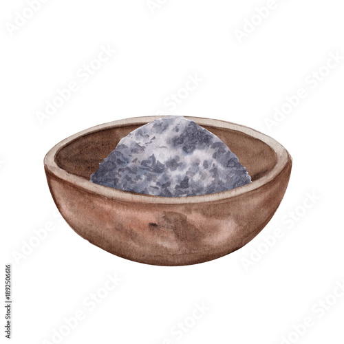 Fényképezés Bowl with ashes isolated on white, symbol of humility, repentance, mortality for Lent season