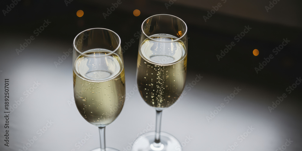 Obraz premium Closeup goggles celebration new year with bokeh intimate couple cheer festive anniversary wedding love romance elegant beverage eve togetherness relationships date eatery dinner event special