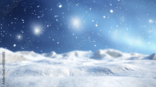 Wallpaper Mural Snowy landscape winter snow cold sky stars northern lights serene peaceful nature outdoor scene. tranquil snowy landscape starry sky with northern lights evoking peaceful and serene winter night Torontodigital.ca