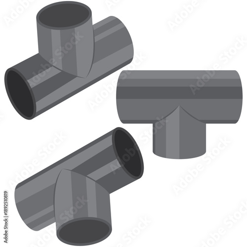 pvc t shape pipe vector.