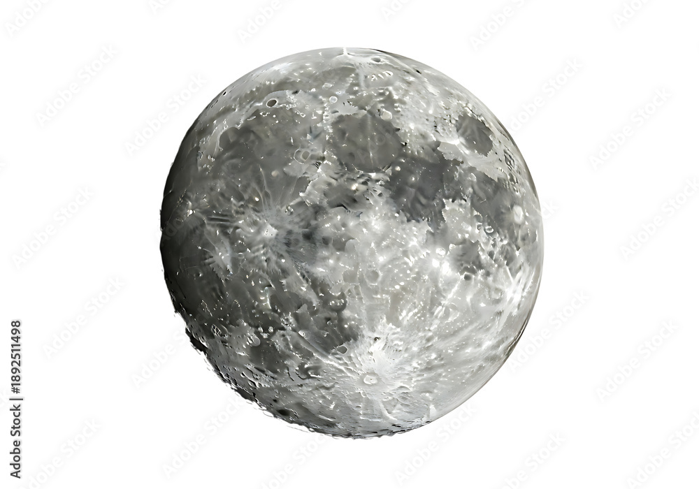Obraz premium Full moon in night sky with craters and gray texture closeup