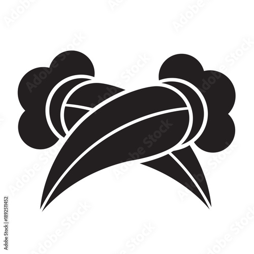 日本の伝統的な家紋「竜」のイラスデータ