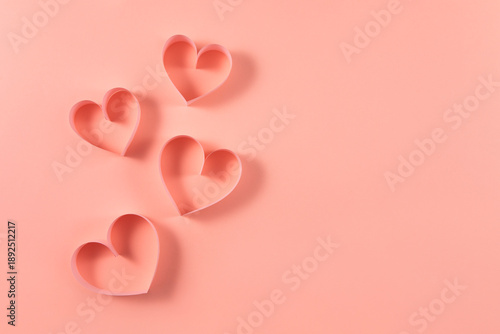 Composition for Valentine's Day with paper hearts