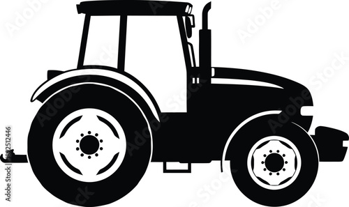 Tractor silhouette isolated on transparent background