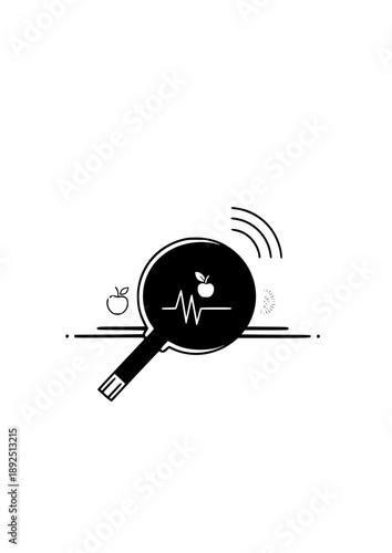 Continuous Glucose Monitor CGM Silhouette, Biohacking Nutrition Tracking, Metabolic Health and Wearable Medical Tech Vector