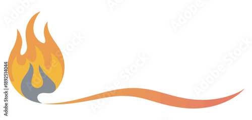 Stylized flame symbol, abstract fire icon logo, minimal heat energy sign, modern flame silhouette, isolated on white background, vector illustration