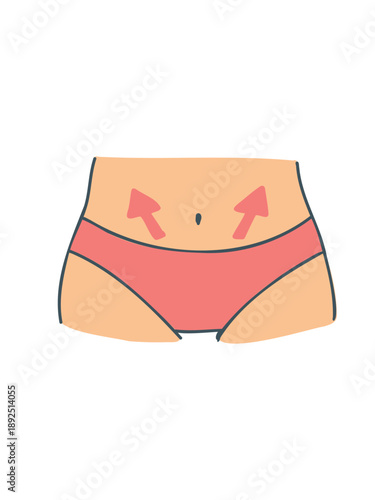 menstrual pain concept illustration for women