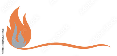 Stylized flame symbol, abstract fire icon logo, minimal heat energy sign, modern flame silhouette, isolated on white background, vector illustration