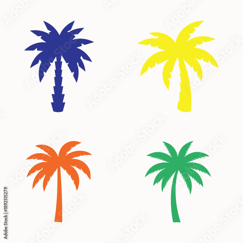 Flat Design Palm Tree Vector - Simple Icon for Beach and Summer Concepts