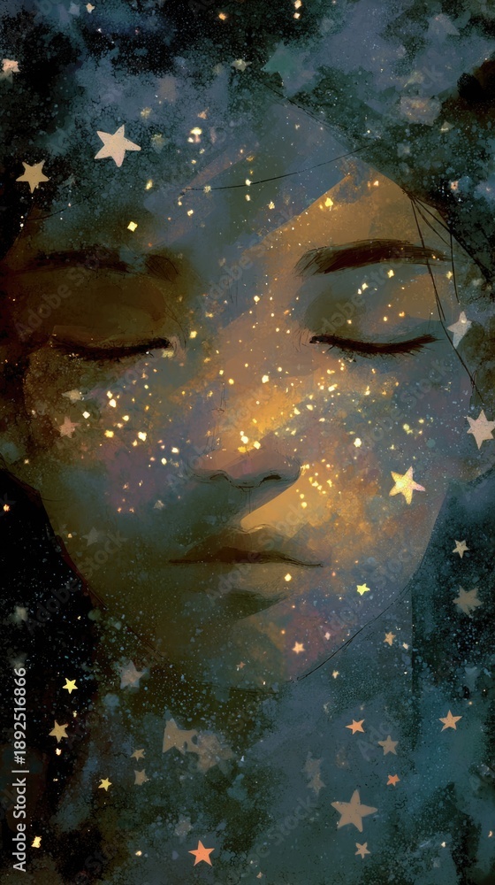 Fototapeta premium Dreaming under a starry night sky