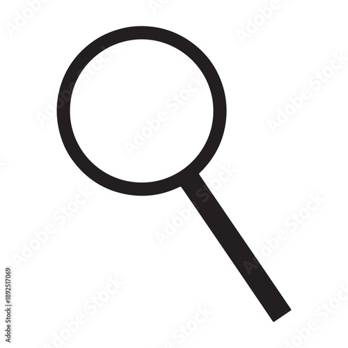 A business professional using a magnifying glass for research and analysis silhouette vector outline icon use as a symbol, web graphic design, and infographic icon