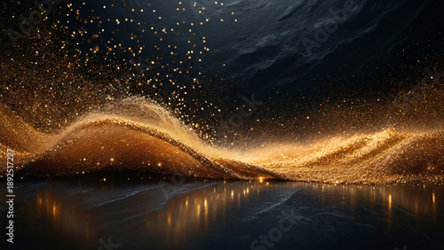 Wallpaper Mural A river of liquid starlight where amber embers dance upon the velvet tides of a forgotten midnight Torontodigital.ca