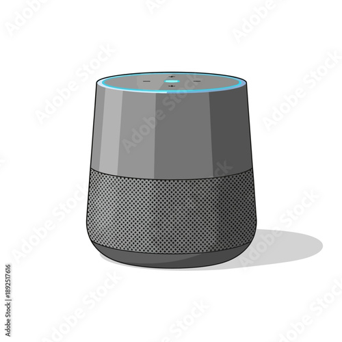 Smart home assistant device illustration on a white background.