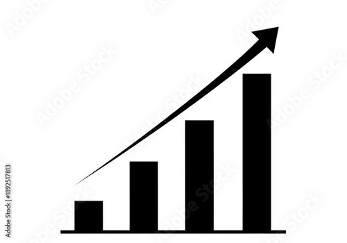 Business growth chart rising success arrow upward trend progress