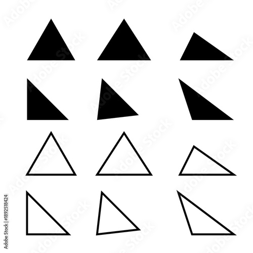 Triangle Types Vector Bundle – Geometric Shapes Set (Equilateral, Isosceles, Scalene, Right, Acute, Obtuse)