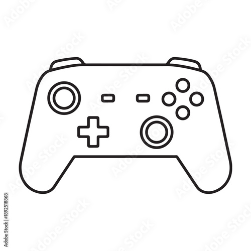 A sleek gaming controller for modern gamers in silhouette mode vector outline icon use as a symbol, web graphic design, and infographic icon