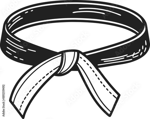 Martial arts belt tied in knot symbolizing rank, discipline, and training in combat sports and self defense