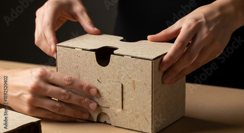 Close-up of Sustainable Product Packaging with Eco-Friendly Materials