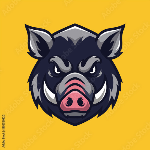 boar, animal, head, mascot, mythology, tribal, stylized, powerful