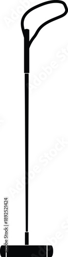 Black polo stick Icon Isolated on White Background, Minimal Sports Symbol