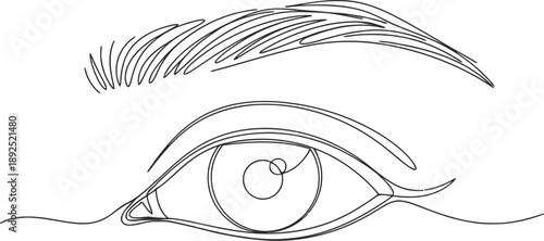 Detailed line drawing of a human eye