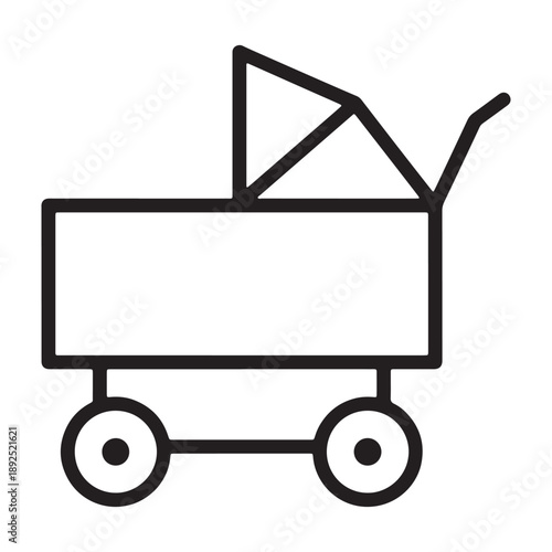 A simple black line drawing of a shopping cart icon silhouette vector outline icon use as a symbol, web graphic design, and infographic icon