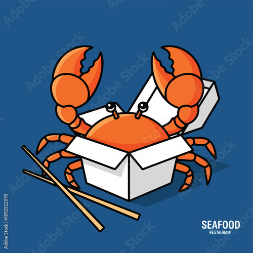 crab, seafood, takeout, chopsticks, food