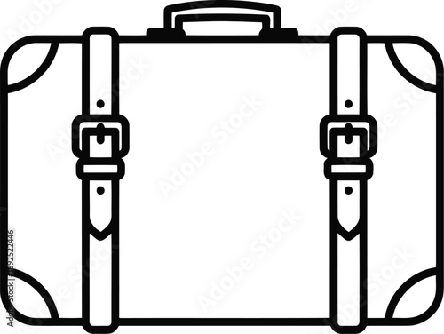 Simple suitcase icon with buckles and handle