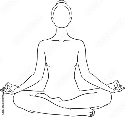 Woman practicing yoga in lotus position