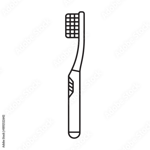 A sleek toothbrush with a modern design for effective oral care silhouette vector outline icon use as a symbol, web graphic design, and infographic icon