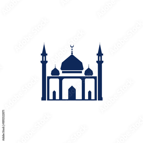 A simple vector illustration icon showing the Taj Mahal silhouette as a famous cultural and architectural landmark