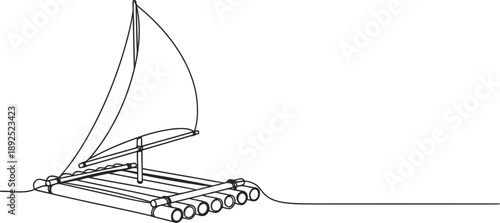 Simple line drawing of a sailboat on water