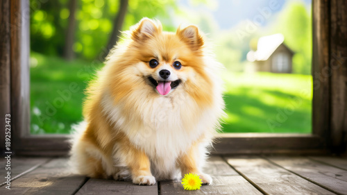 pomeranian dog portrait
