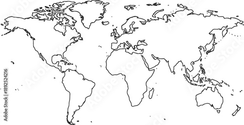 World map outline illustration