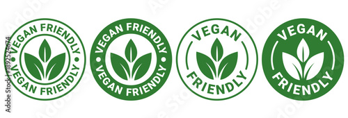 Vegan food icon set badge sign. Bio, Ecology, Organic logos and badges, label, tag. Green leaf on white background. Vector illustration.
