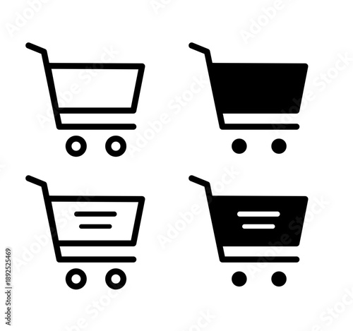 Minimal Shopping Cart Icon for Ecommerce and Online Stores