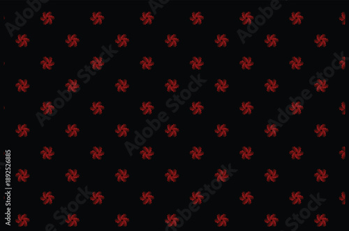 Small red swirling floral pattern